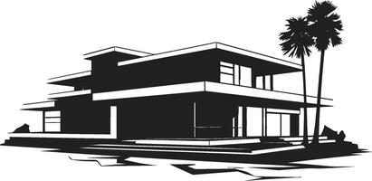 Midnight Metamorphosis Elegant Structure Graphic Ink Illumination Contemporary Architecture Symbol vector