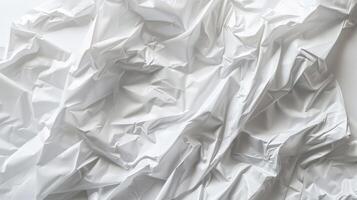 Abstract Wrinkled White Paper Texture for Background or Design Elements photo