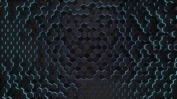 Abstract hexagon with neon geometry background video