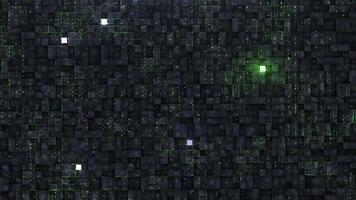 Digital background with neon circuit and cube video