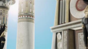 Loop Statues of anubis near the Egyptian columns video