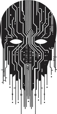 Cryptic Crook Black Cyber Thief Icon Virtual Villain Sinister Thief Symbol