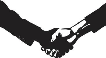 Bond of Unity Black Handshake Design Concordance Pact Handshake Icon vector