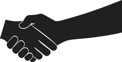 Bond of Alliance Handshake Graphic in Black Concordance Symbol Handshake Icon in Noir vector