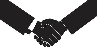 Mutual Accord Handshake Icon in Noir Monochrome Unity Black Handshake Graphic Design vector