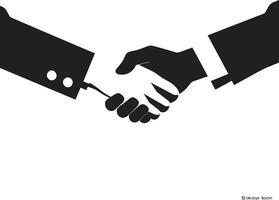 Mutual Concord Handshake Emblem in Black Monochrome Concord Black Handshake Icon Design vector