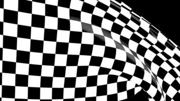 Close-up checkered race flag waving with an alpha channel video