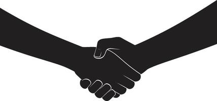 Solidarity Seal Handshake Icon in Noir Formal Concord Black Handshake Graphic Design vector