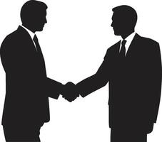Formal Alliance Handshake Graphic Bond of Unity Black Handshake Design vector
