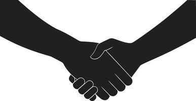 Unity Pact Handshake Design Mutual Concordance Black Handshake Icon vector