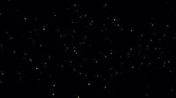 Abstract loop animation flickering yellow gold particles flying video