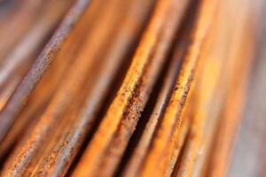 Building Rustic Metal Wire Macro Closeup Background. photo