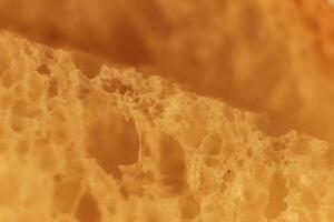 Pulp of bread slices macro closeup. Texture background. photo