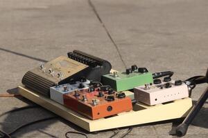 Auxiliary instruments for musician's instruments. Switches and Buttons for Guitarist. photo
