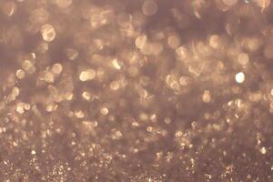 Snow Surface Bokeh Texture. Blurred Christmas Glitter Background. Winter Warm Backdrop. photo