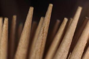 Toothpicks Stack. Macro Closeup. Top view. photo
