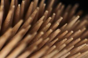 Toothpicks Stack Background. Macro Closeup. photo