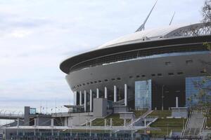 Saint-Petersburg Stadium with massive modern architecture. photo