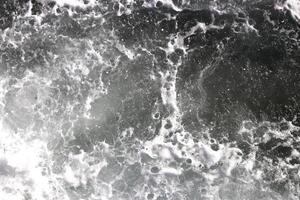 Sea wave foam texture. Marine aqua motion surface background. Outdoor water froth swirls backdrop. photo