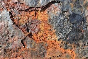 Hard rust texture. Old sea corroded metal. Detailed rusted macro closeup. photo
