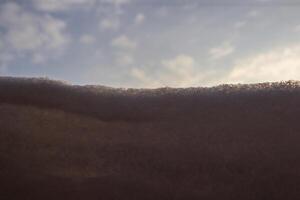Snow drift with sunlight. Macro closeup. photo
