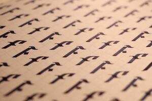 Lettering practice writing worksheet. Handwriting symbol filling pattern. Calligraphic letter F learning skills paper page. Calligraphy letters F background. photo