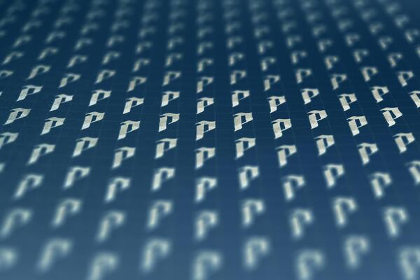Lettering white on dark blue practice writing worksheet. Handwriting symbol filling pattern. Calligraphic letter P learning skills paper page. Calligraphy letters p background.