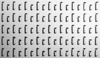 Calligraphy black and white letters C background. Lettering practice writing worksheet. Handwriting symbol filling pattern. Calligraphic letter c learning skills paper page. photo