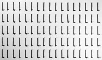 Handwriting black and white symbol filling pattern. Calligraphic letter L learning skills paper page. Calligraphy letters l background. Lettering practice writing worksheet. photo