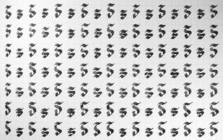 Handwriting black and white symbol filling pattern. Calligraphic letter S learning skills paper page. Calligraphy letters S background. Lettering practice writing worksheet. photo