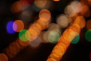 Road light traces. Trail lines background. Traffic bright lamps tracks. photo