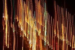 Road light traces. Trail lines background. Traffic bright lamps tracks. photo