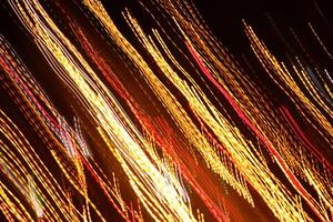 Traffic bright lamps tracks. Road light traces. Trail lines background. photo