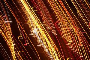 Road light traces. Trail lines background. Traffic bright lamps tracks. photo