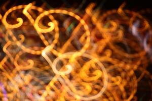 Trail lines background. Traffic bright lamps tracks. Road light traces. photo