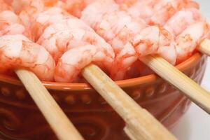Cooked Shrimps on Sticks photo