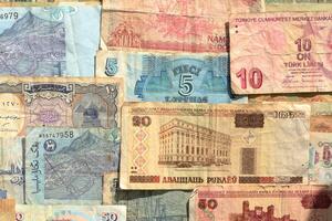 Money banknotes texture. Cash filling background. Wealth financial backdrop. Earning pattern. photo