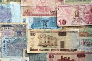 Cash filling background. Wealth financial backdrop. Earning pattern. Money banknotes texture. photo