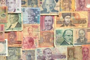 Cash filling background. Wealth financial backdrop. Earning pattern. Money banknotes texture. photo