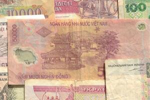Earning pattern. Money banknotes texture. Cash filling background. Wealth financial backdrop. photo