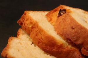 Sweet fresh cake slices. Macro closeup. photo
