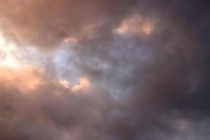 Nature heaven atmosphere texture. Massive clouds on the blue sky background. photo