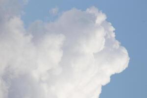 Blue sky cumulus congestus clouds fantastic background. photo