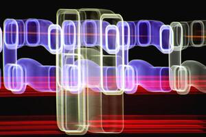 Night city rays glow background. Night exposure zoom traces backdrop. Light lines leaks exposition texture. photo