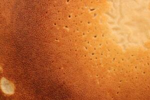 Backed traditional desert pancake pattern texture. Macro closeup. photo