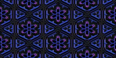 Seamless Technical Geometry Pattern. Mosaic Graphic Ornament Background. Abstract Fractal Surface Texture. photo