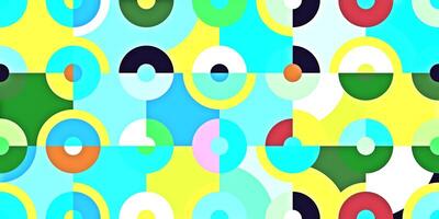 Circle Quarters Backgrounds. Seamless Bright Angles Textures. Abstract Colored Curves Patterns. photo