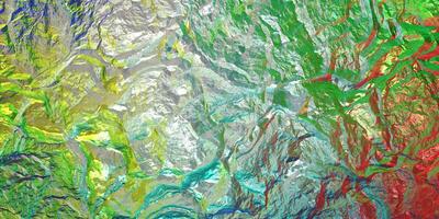 Holographic gradient background. Colored light on textured surface. Chameleon stone rock surface texture. photo