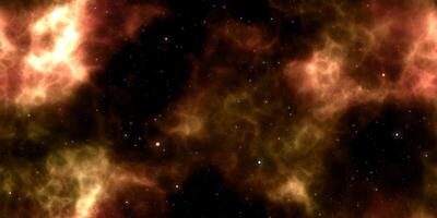 Orange Clouds on Night Sky Galaxy Background. Abstract Cosmos Infinity Texture. 3D Rendering. 3D Illustration. photo