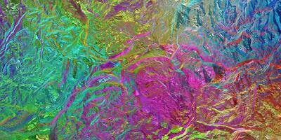Holographic gradient background. Colored light on textured surface. Chameleon stone rock surface texture. photo